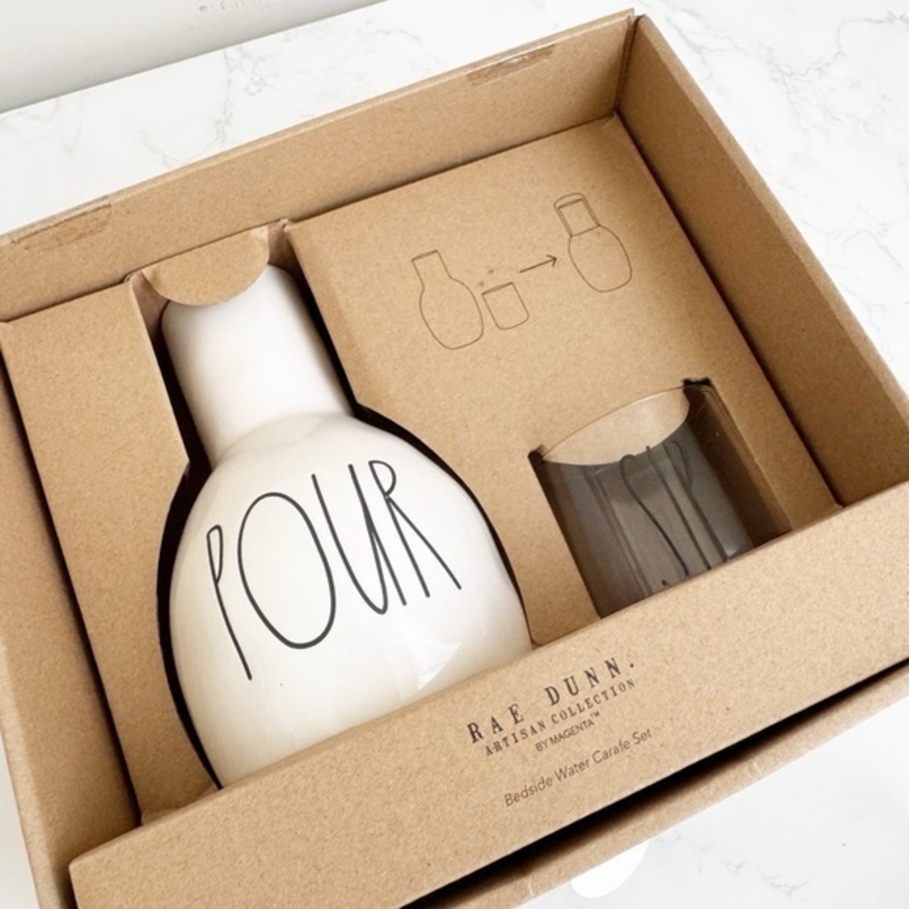 Rae Dunn White and Gray Pour and Sip Set